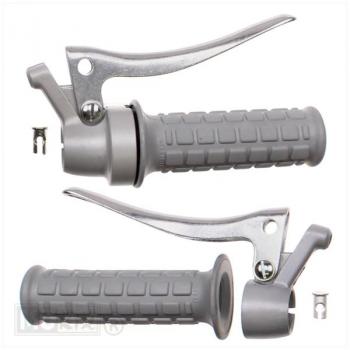 Zündapp Griffamatur Set in Grau, Hebel Spitz und Griffgummi Grau